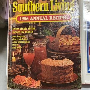 Southern Living 1986 Annual Recipes Cookbook - Rich Brown and Vibrant Yellow
